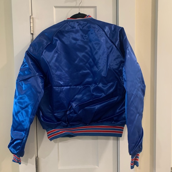 Vintage 80s NY Giants Chalk-Line Jacket Blue Red Trim - Picture 3 of 3